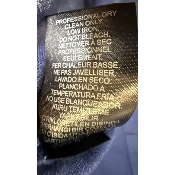 Tibi New York Sheer Navy High-Low Blouse | Minimalist Chic, Lightweight Layering - Picture 6 of 7